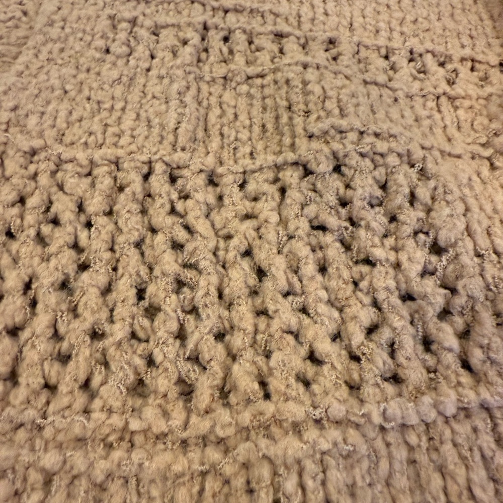 Free People Sun Valley Chunky Knit Open Front Sweater Wool Blend M/L - Picture 4 of 6